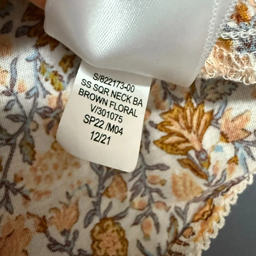 Old Navy Blouse Women Size XXL Cottagecore Square Neck Babydoll Puff Sleeve Boho